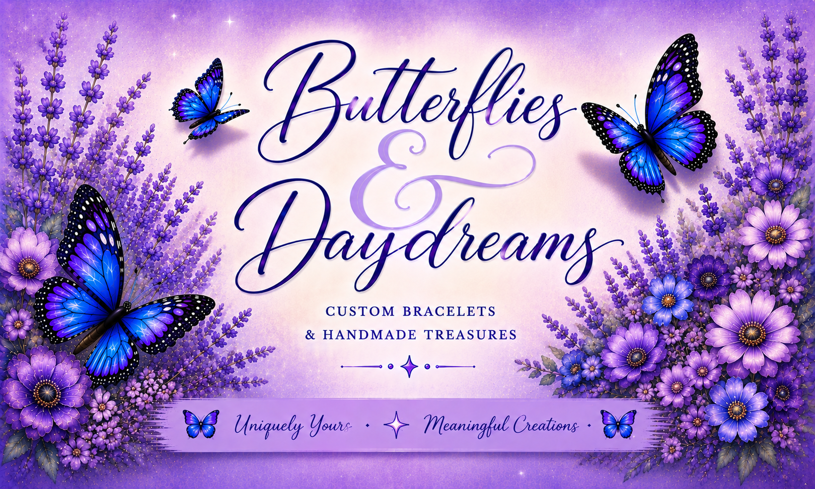 our-experience Official logo for Butterflies & Daydreams, a handmade bracelet boutique specializing in custom and personalized creations.